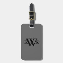 Etiqueta de equipaje monogramada