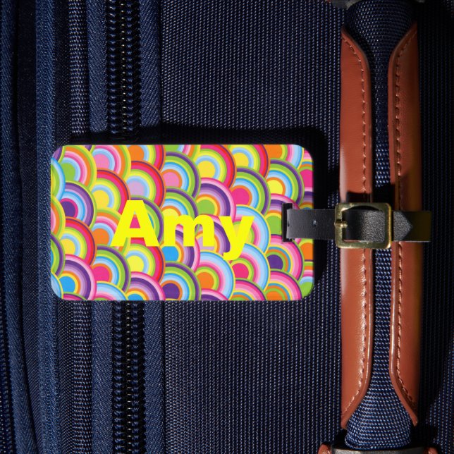 Etiqueta de equipaje múltiple con arco iris (Anverso In situ 4)