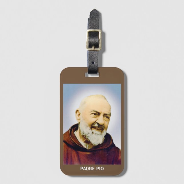 Etiqueta de equipaje Padre Pío (Anverso vertical)