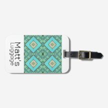 Etiqueta de equipaje - patrón arquitectónico de Jo