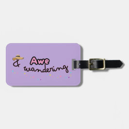 Etiqueta de equipaje personalizable Awe y Wanderin