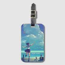 Etiqueta de equipaje personalizada Arte japonés ca