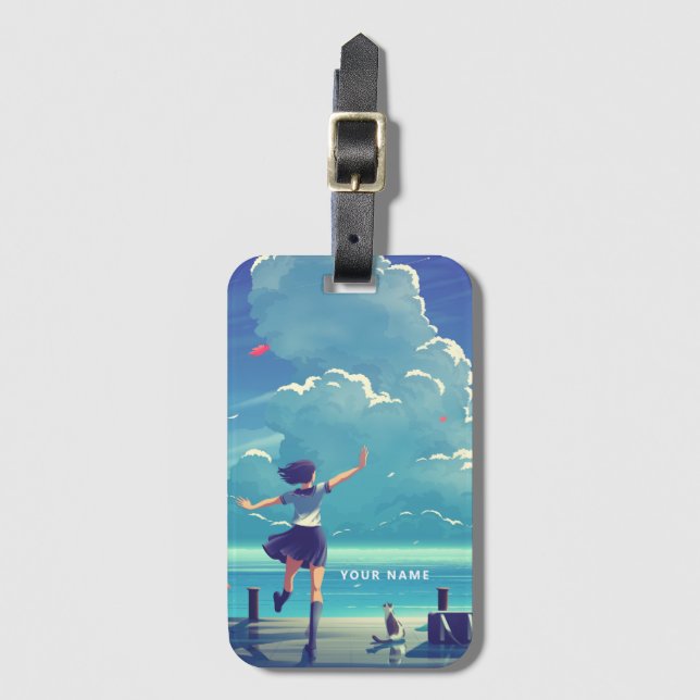 Etiqueta de equipaje personalizada Arte japonés ca (Anverso vertical)