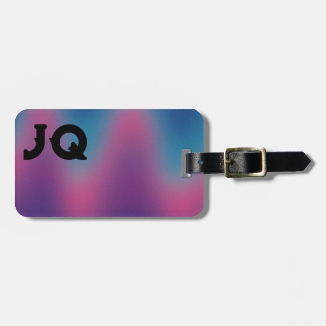 Etiqueta de equipaje personalizada con iniciales (Frente Horizontal)