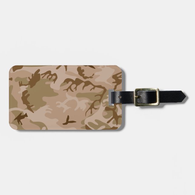 Etiqueta de equipaje personalizada de camuflaje de (Frente Horizontal)