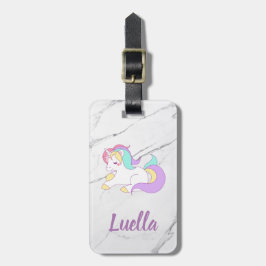 Etiqueta de equipaje personalizada de Marble Unico