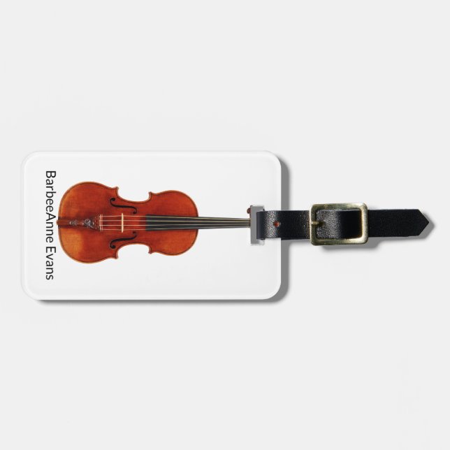 Etiqueta de equipaje personalizada de violín (Frente Horizontal)