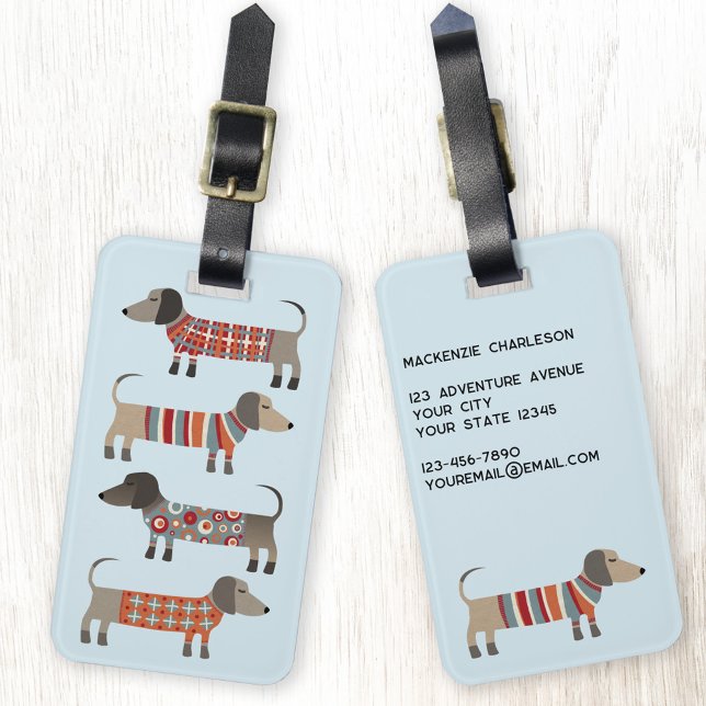Etiqueta de equipaje personalizada del perro Dachs (Subido por el creador)