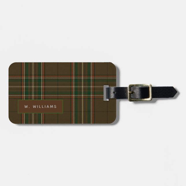 Etiqueta de equipaje personalizada WILLIAMS Tartan (Frente Horizontal)