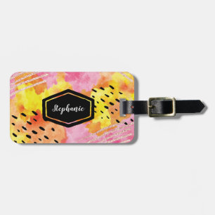 Etiqueta de equipaje personalizado abstracto de na