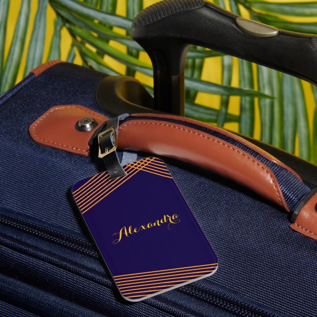 Etiqueta de equipaje Personalizado de franjas mode (Anverso In situ 1)