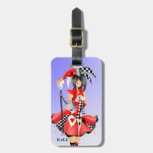 Etiqueta de equipaje Quirky Jester & Puppet King