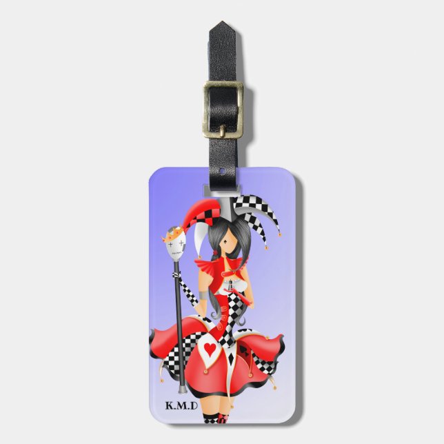 Etiqueta de equipaje Quirky Jester & Puppet King (Frente Vertical)