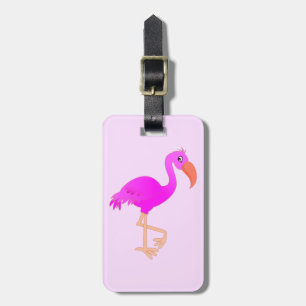 Etiqueta de equipaje rosa Flamingo
