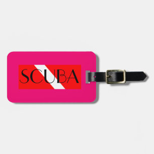 ETIQUETA DE EQUIPAJE SCUBA DIVIDIR BANDERA ROJA /
