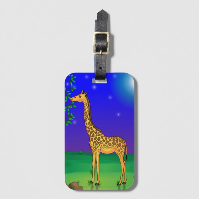 Etiqueta de equipaje temática de Giraffe (Anverso vertical)