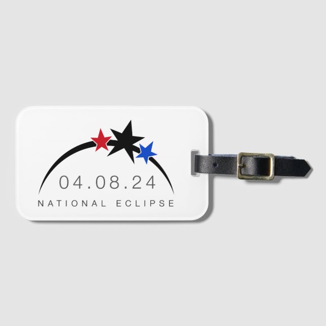 Etiqueta de equipaje total de eclipse solar de 202 (Anverso horizontal)