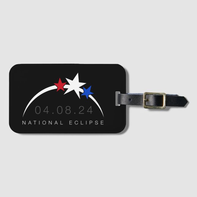 Etiqueta de equipaje total de eclipse solar de 202 (Anverso horizontal)