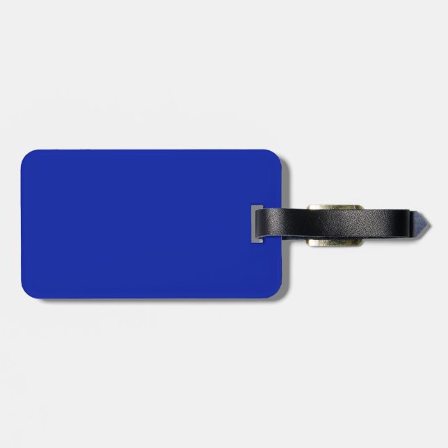 Etiqueta de equipajes azul negro y real (Atrás Horizontal)