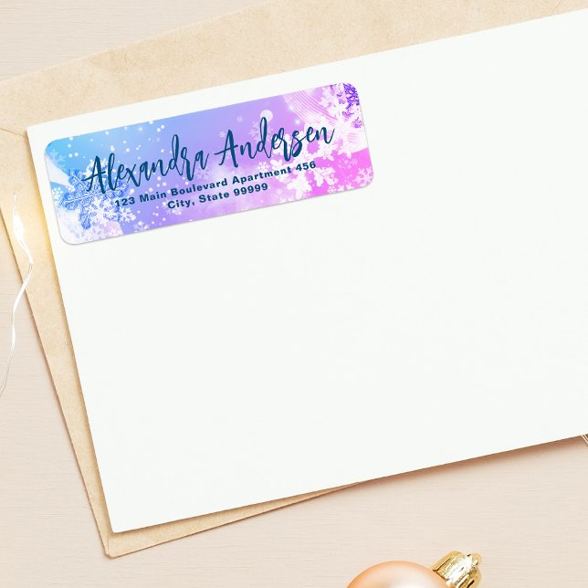 Etiqueta de escritura moderna con copos de nieve r (Subido por el creador)