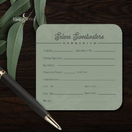Etiqueta de espécimen de herbario botánico vintage