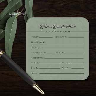Etiqueta de espécimen de herbario botánico vintage