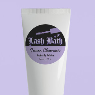 Etiqueta de espuma limpiadora de baño de pestañas