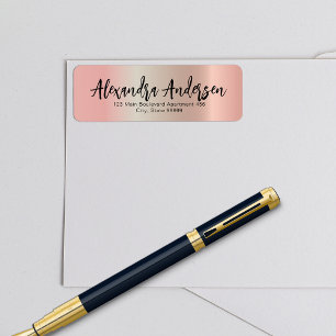 Etiqueta de estilo de Rosa minimalista Gold Metall