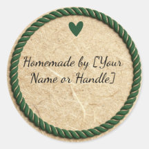 Etiqueta de estilo kraft hecha a mano con amor