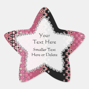 Etiqueta de estrella con sticker de fiesta rosa y