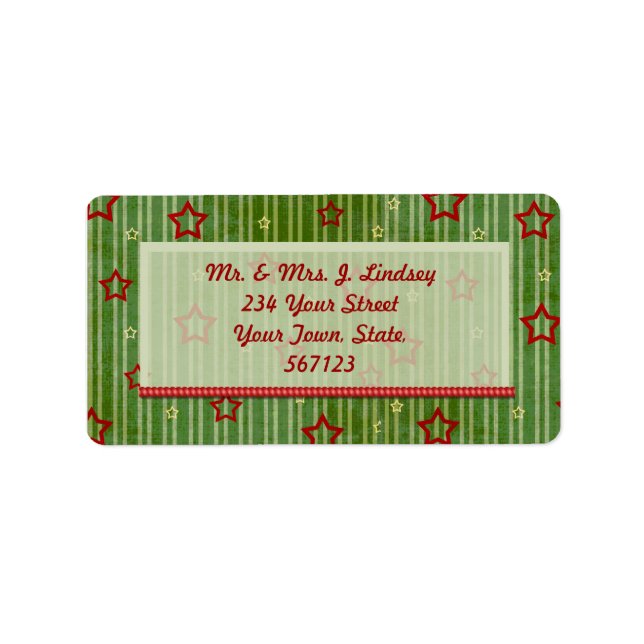 Etiqueta de estrellas de navidades (Frente)