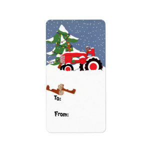 Etiqueta de etiquetas de regalo navideño de Tracto