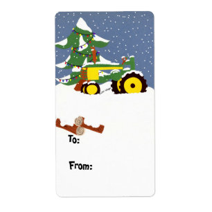 Etiqueta de etiquetas de regalo navideño de Tracto