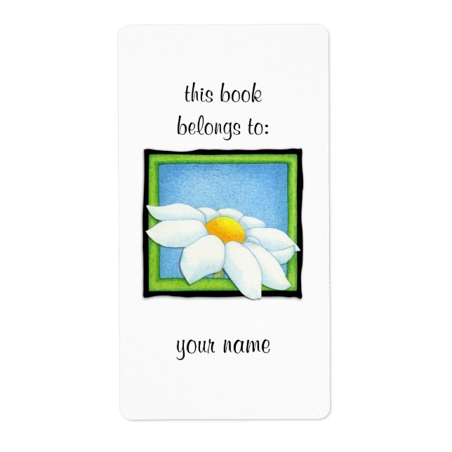 Etiqueta de ex libris Daisy 2 (Frente)