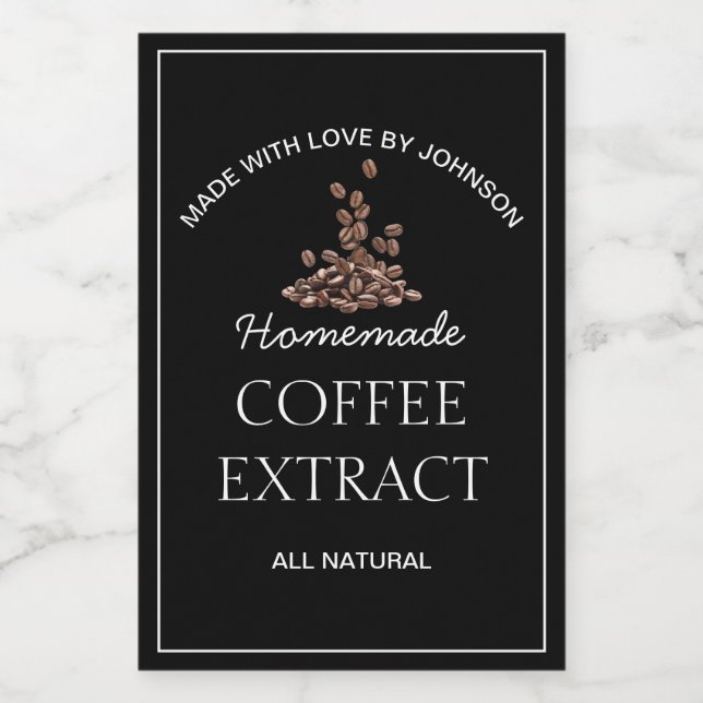 Etiqueta de extracción de café (Etiqueta única)