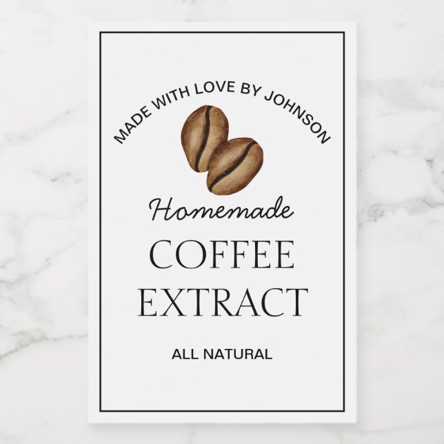 Etiqueta de extracción de café (Etiqueta única)