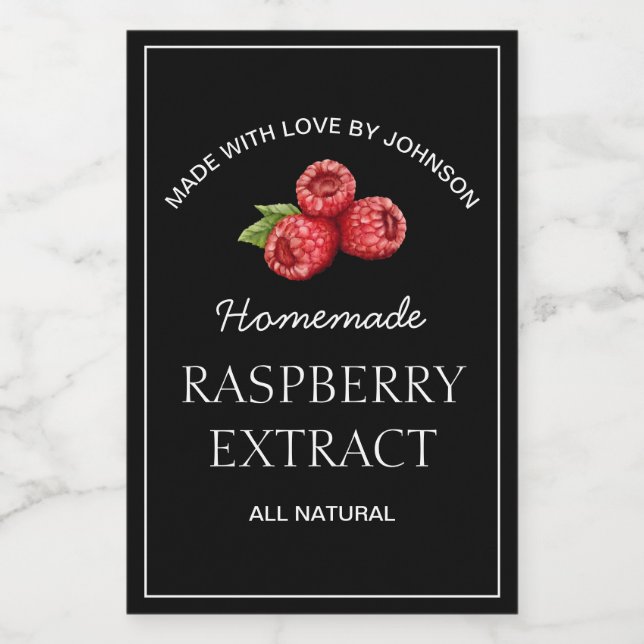 Etiqueta de extracción de frambuesa (Etiqueta única)