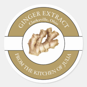 Etiqueta de extracción de jengibre