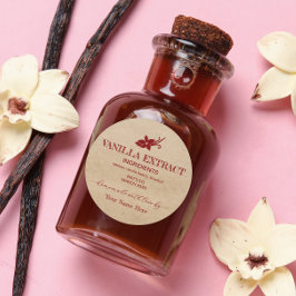 Etiqueta de extracción de vainilla casera de Perso