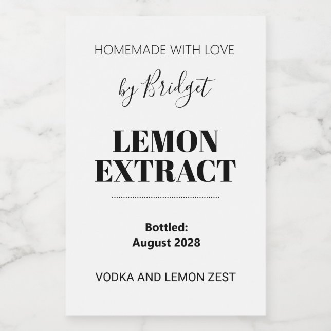 Etiqueta de Extracto de Limón Personalizable (Etiqueta única)