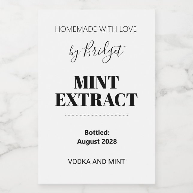 Etiqueta de Extracto de Menta Personalizable (Etiqueta única)