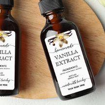 Etiqueta de extracto de vainilla casero personaliz