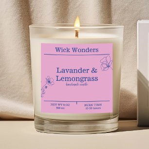 Etiqueta de fabricación de velas minimalista rosa
