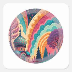 Etiqueta de fantasía de la mezquita Colorburst – P