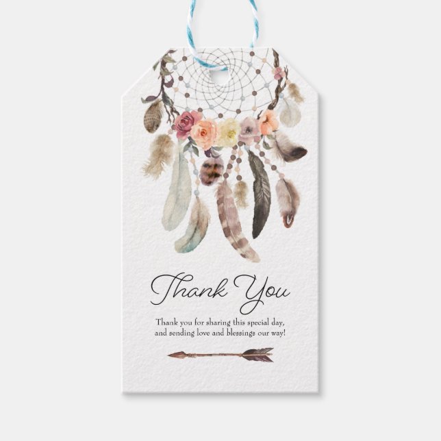 Etiqueta de favor Boho Dreamcatcher (Anverso)