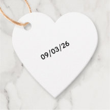 Etiqueta de Favor con Fecha de Corazón Personaliza