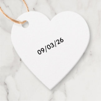 Etiqueta de Favor con Fecha de Corazón Personaliza