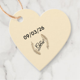 Etiqueta de Favor con Fecha de Corazón Personaliza