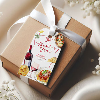 Etiqueta de Favor Coquette con Lazo Rojo That's Am