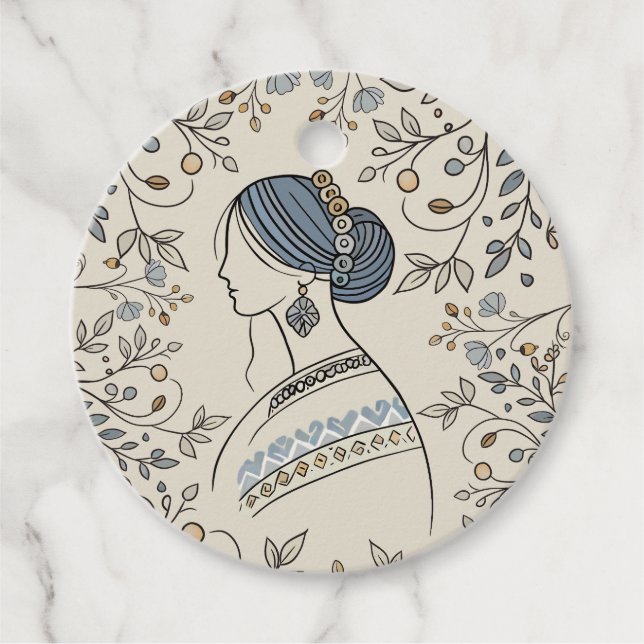 Etiqueta de Favor de Arte Popular Ucraniano (Anverso)